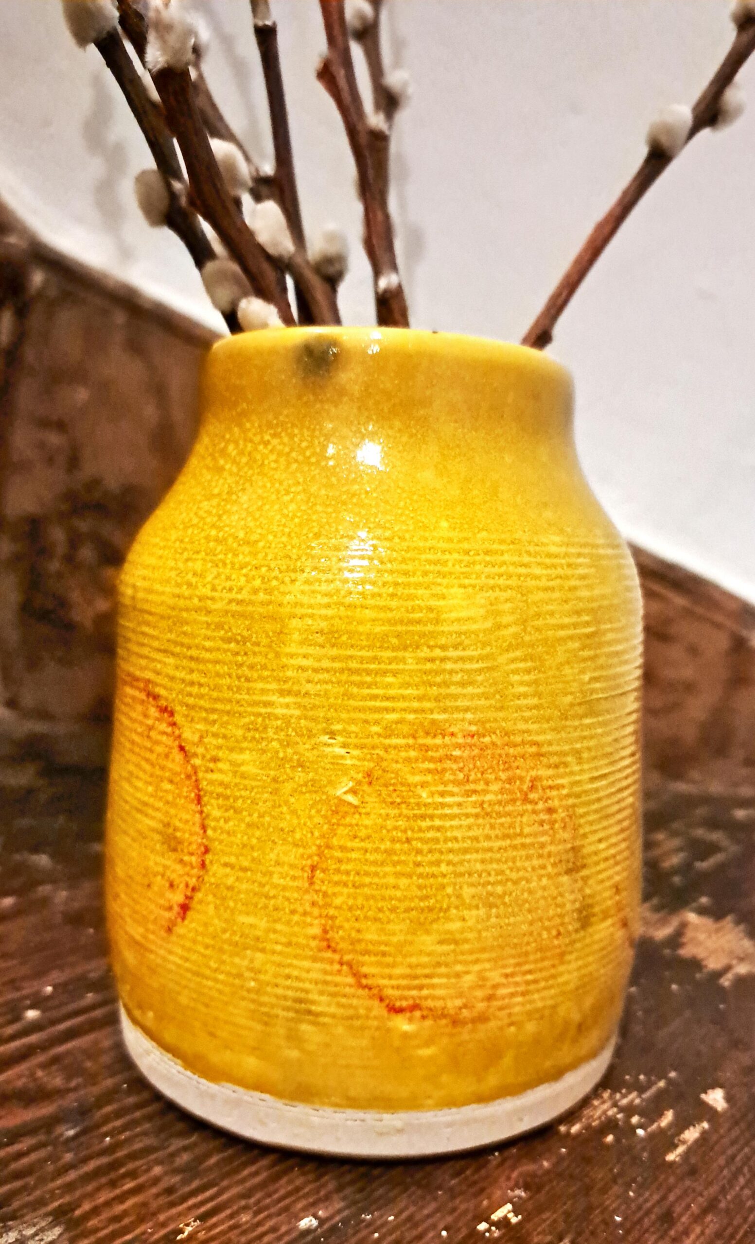 Marigold & cherry vase